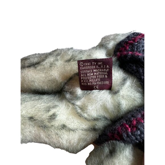 TY Teddy Bear Attic Treasures Fairbanks 8 in Handmade Knit Sweater 1993 Vintage - Picture 5 of 6